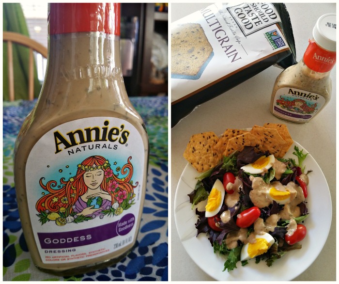 Quick Fix Salad with Annies Naturals Goddess Dressing